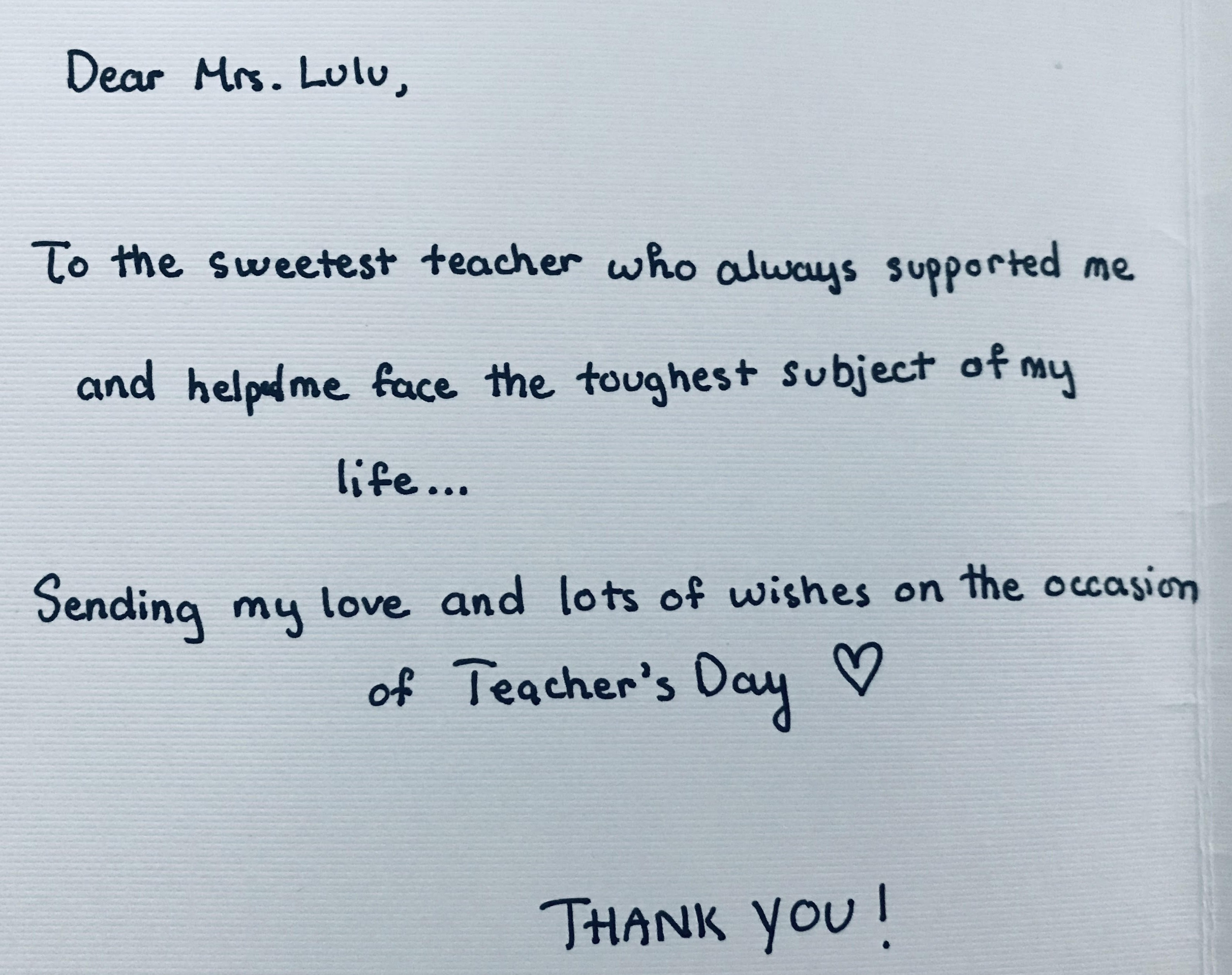 Handwritten letter